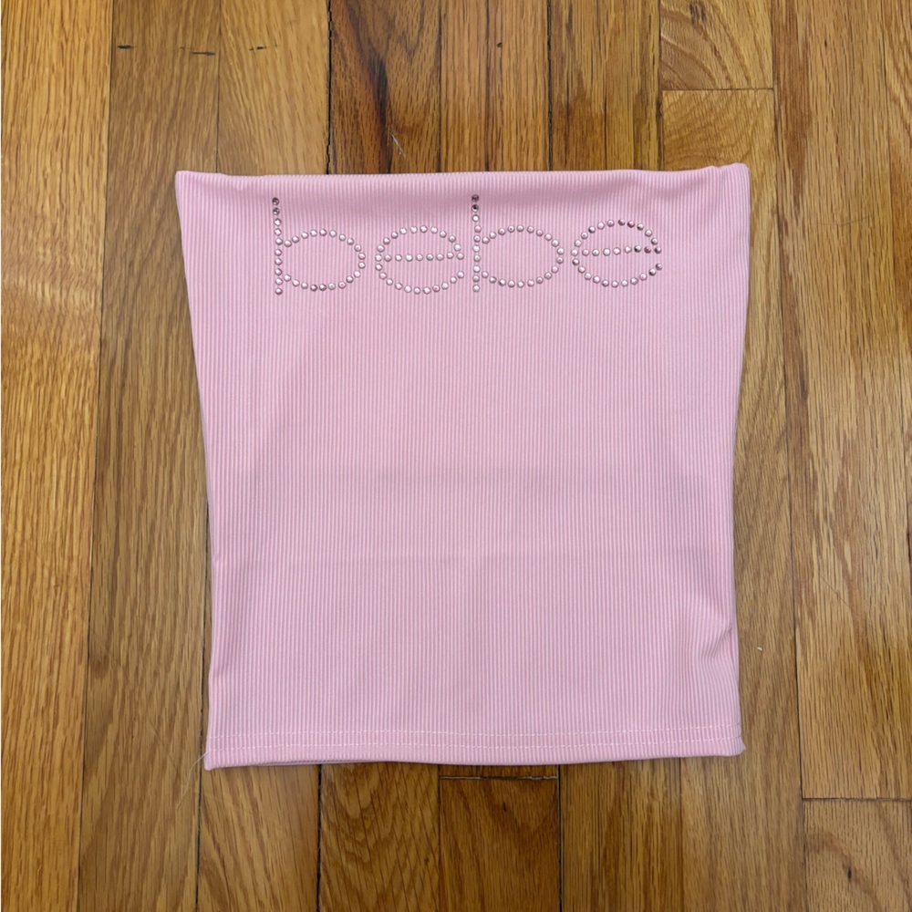 Pink Tube Top with Rhinestone Detail